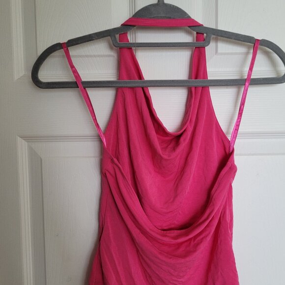 Hot pink cropped halter top - Picture 6 of 8